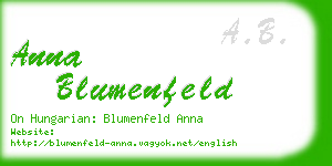 anna blumenfeld business card